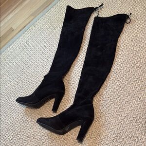 Stuart Weitzman Black Over-the-Knee Boots with High Heel